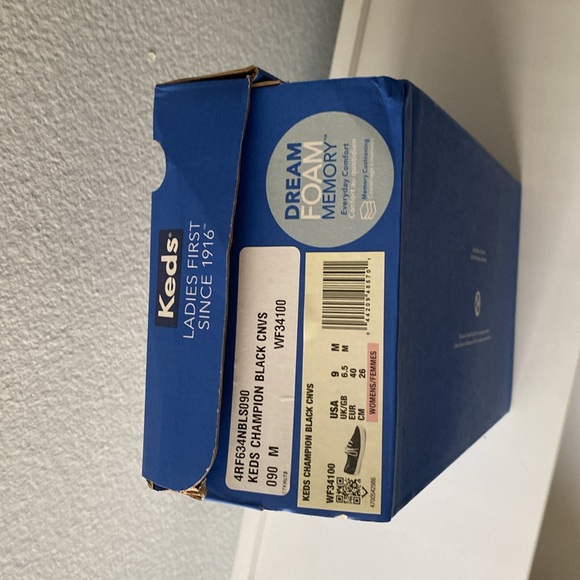 Keds Women’s Champion Black Canvas Sneakers New in Box - Picture 3 of 3